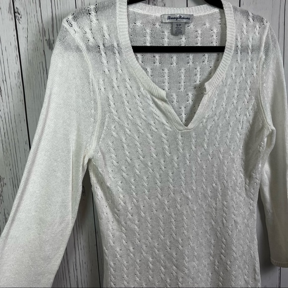 Tommy Bahama 100% linen white sweater - Picture 7 of 8